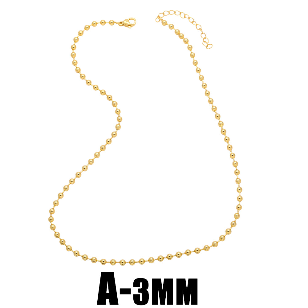 Hip-hop Simple Style Round Solid Color Copper 18k Gold Plated Necklace In Bulk