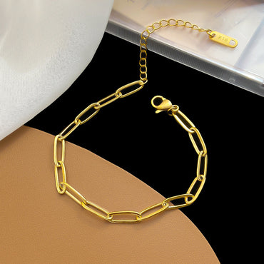 Vintage Style Solid Color Titanium Steel Plating 18k Gold Plated Necklace