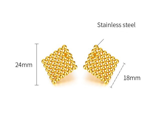 1 Pair Simple Style Square Stainless Steel Ear Studs