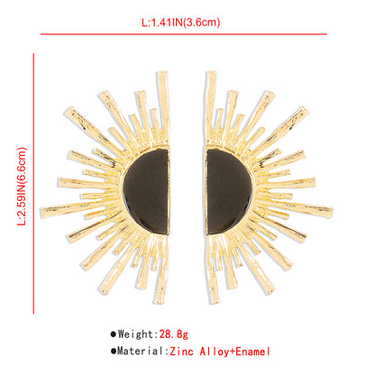 Retro Simple Style Streetwear Sun Alloy Irregular Enamel Metal Women's Drop Earrings