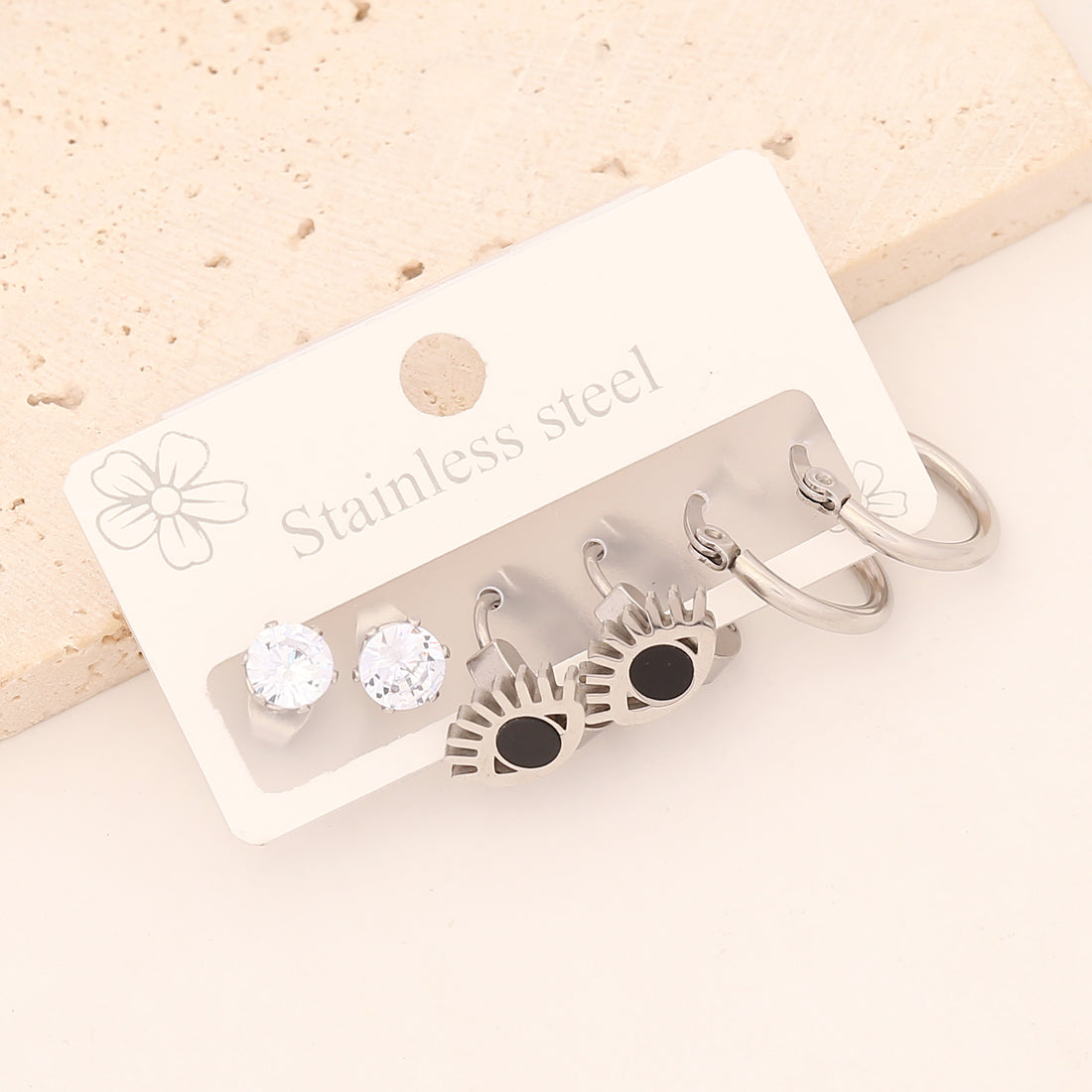 1 Set Vintage Style Simple Style Star Heart Shape Butterfly Enamel Stainless Steel Earrings