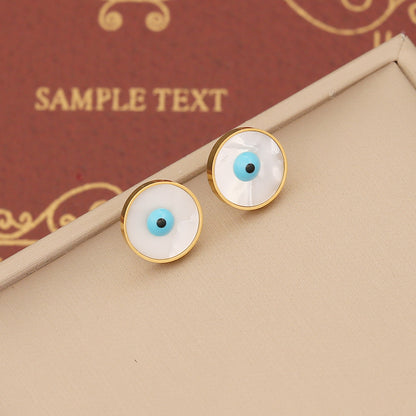 Wholesale Artistic Round Eye Stainless Steel Enamel Bracelets Earrings Necklace