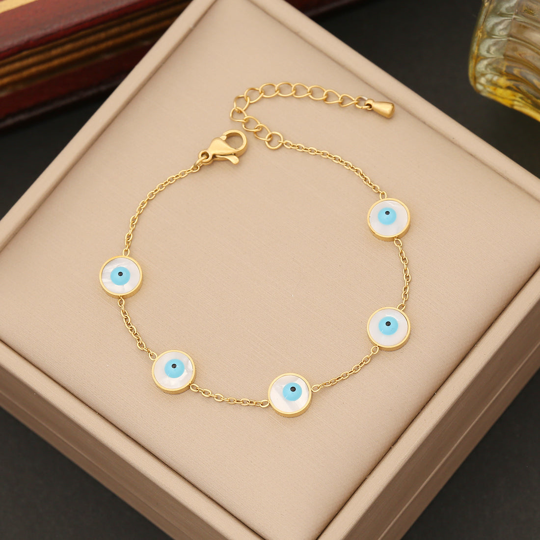 Wholesale Artistic Round Eye Stainless Steel Enamel Bracelets Earrings Necklace