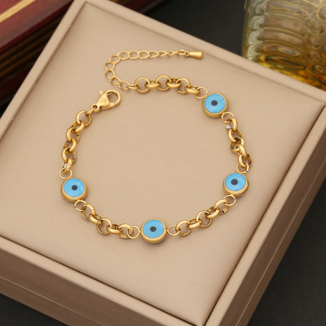 Wholesale Artistic Eye Stainless Steel Enamel Bracelets Earrings Necklace