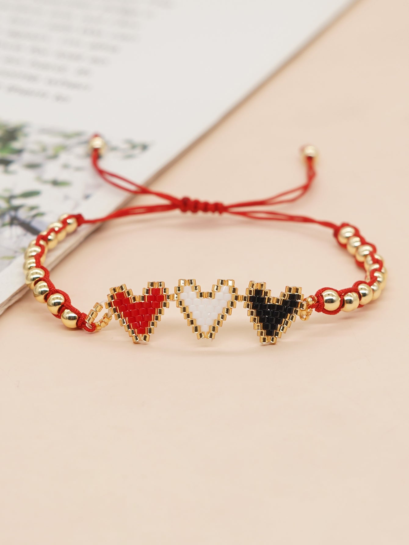 Bohemian Devil's Eye Heart Shape Flower Glass Rope Braid Women's Bracelets