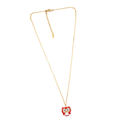 Casual Cross Fruit Heart Shape Glass Beaded Braid Chain Women's Necklace