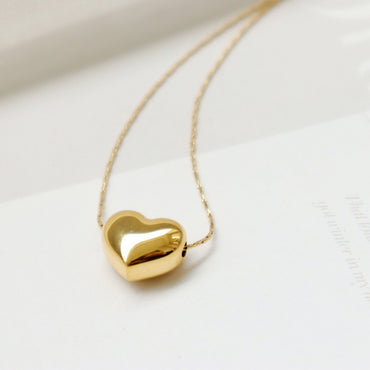 Simple Style Classic Style Commute Heart Shape Titanium Steel Plating 18k Gold Plated Pendant Necklace