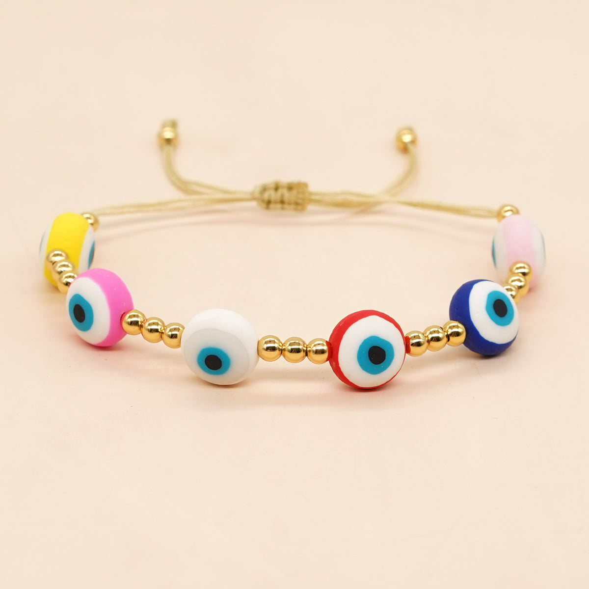 Modern Style Pentagram Eye Soft Clay Beaded Braid Women's Bracelets