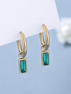 1 Pair Simple Style Rectangle Inlay Stainless Steel Zircon Drop Earrings