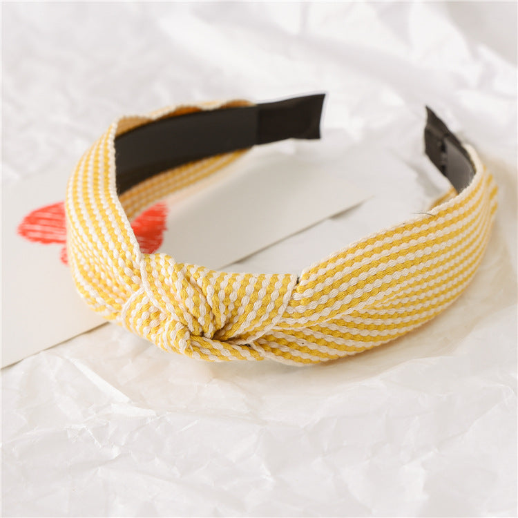 Pastoral Grid Cloth Bowknot Hair Band