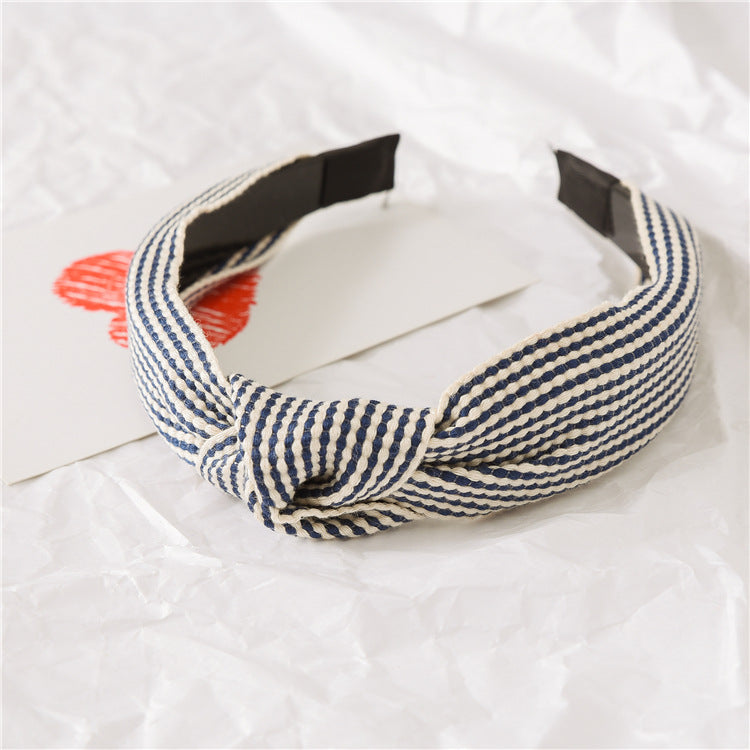 Pastoral Grid Cloth Bowknot Hair Band