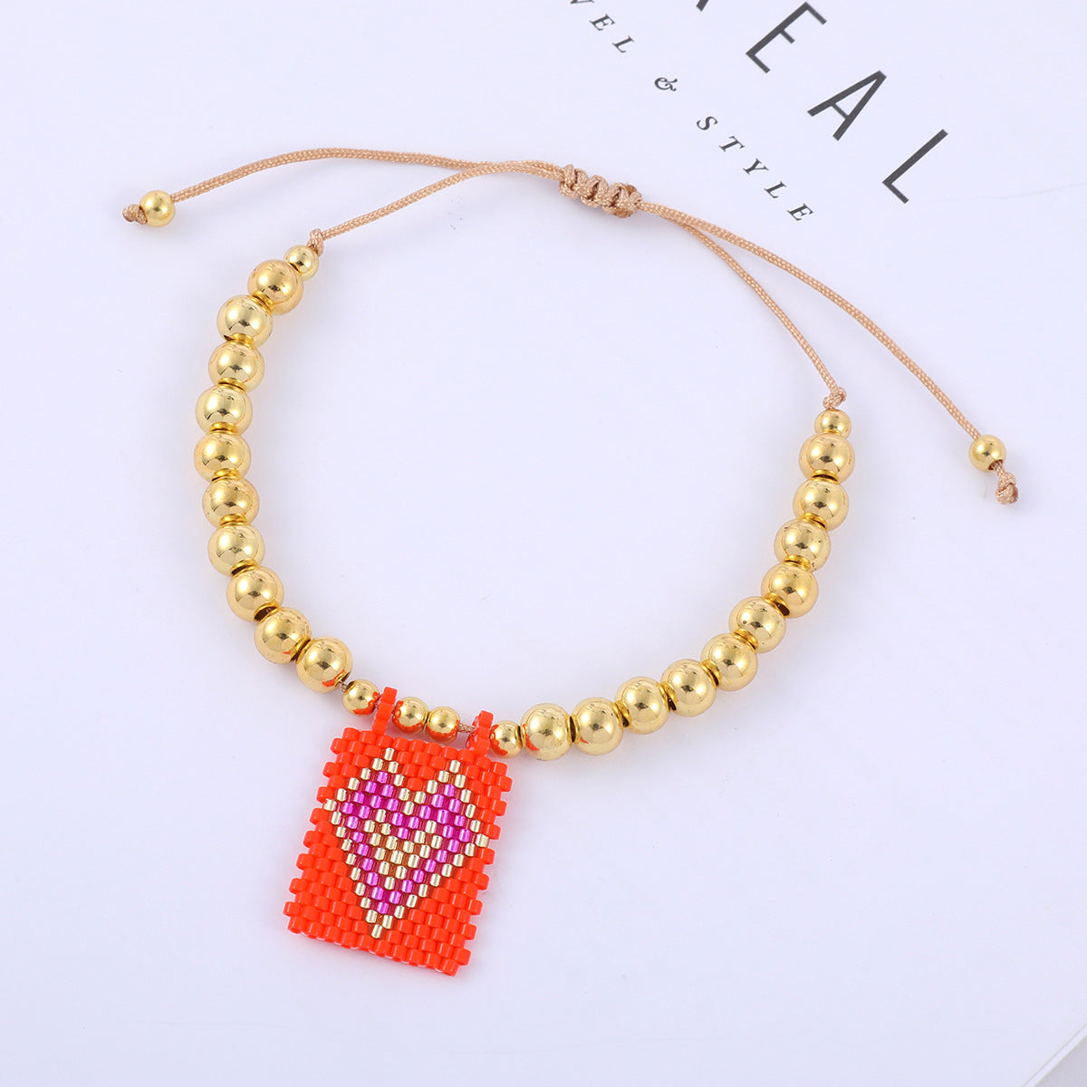 Commute Heart Shape Glass Seed Bead Beaded Women's Bracelets