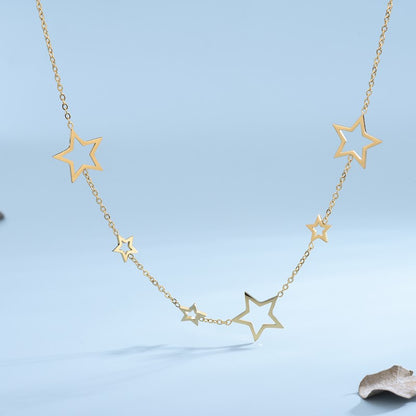 Elegant Lady Star Titanium Steel Plating Necklace