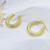 1 Pair Streetwear Solid Color Plating Stainless Steel Hoop Earrings