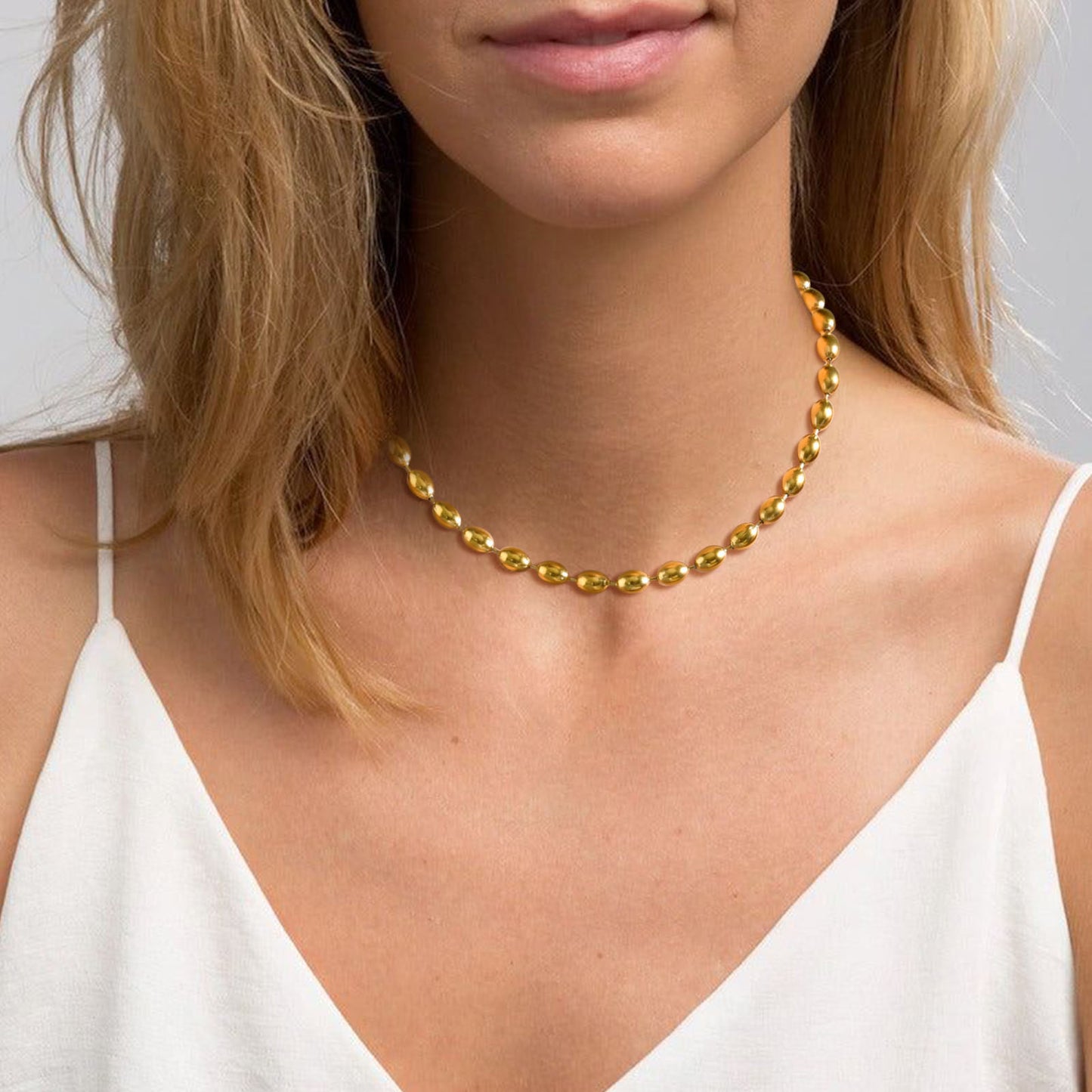 Retro Geometric Stainless Steel Layered Plating 18k Gold Plated Layered Necklaces