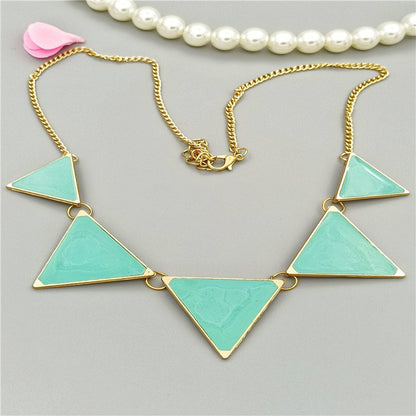 Simple Style Triangle Zinc Alloy Patchwork Women's Pendant Necklace