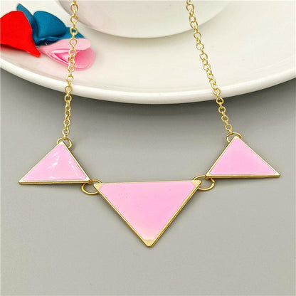 Simple Style Triangle Zinc Alloy Patchwork Women's Pendant Necklace