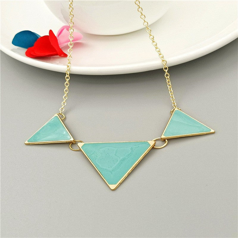 Simple Style Triangle Zinc Alloy Patchwork Women's Pendant Necklace