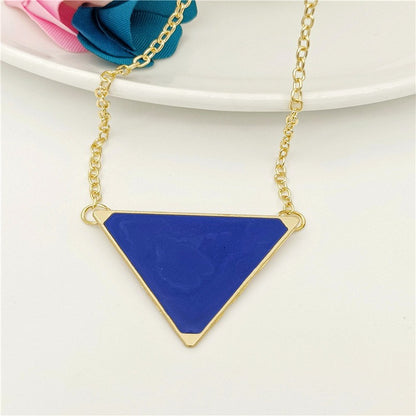 Simple Style Triangle Zinc Alloy Patchwork Women's Pendant Necklace