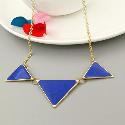 Simple Style Triangle Zinc Alloy Patchwork Women's Pendant Necklace