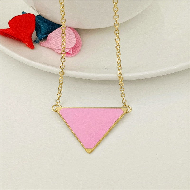 Simple Style Triangle Zinc Alloy Patchwork Women's Pendant Necklace