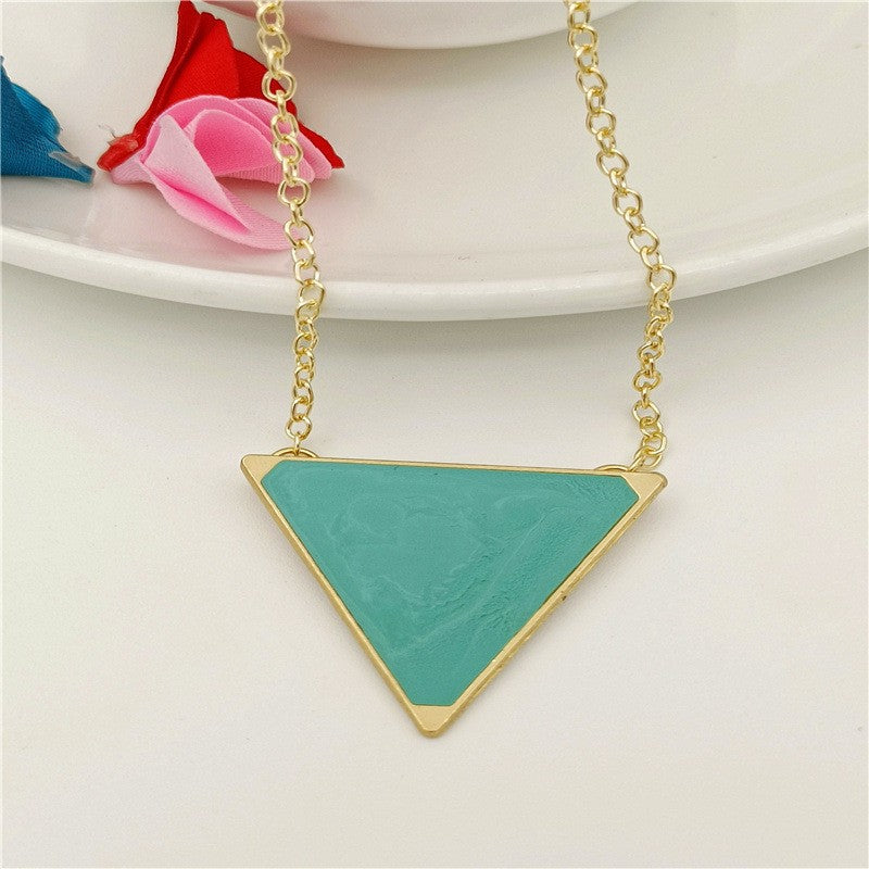 Simple Style Triangle Zinc Alloy Patchwork Women's Pendant Necklace