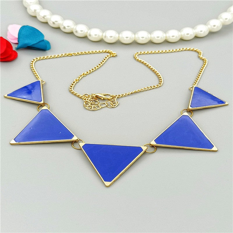 Simple Style Triangle Zinc Alloy Patchwork Women's Pendant Necklace