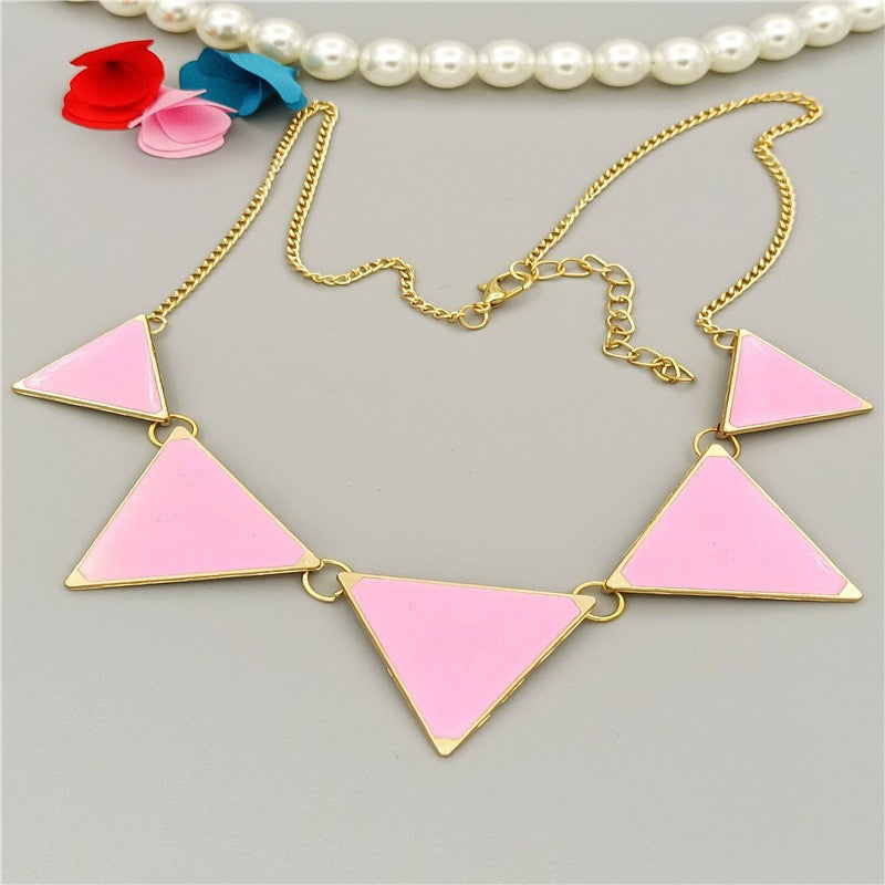 Simple Style Triangle Zinc Alloy Patchwork Women's Pendant Necklace