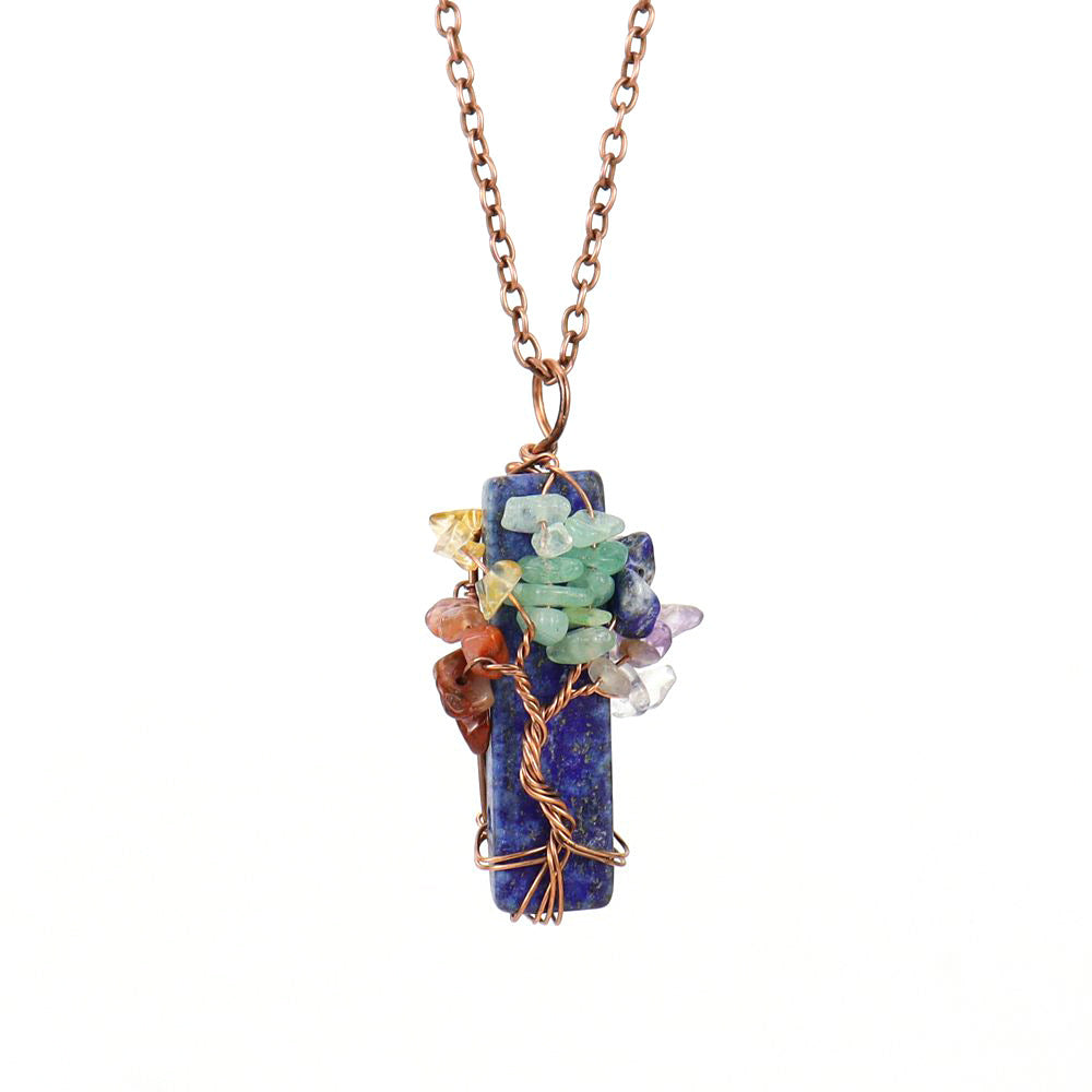 Streetwear Leaf Natural Stone Pendant Necklace In Bulk