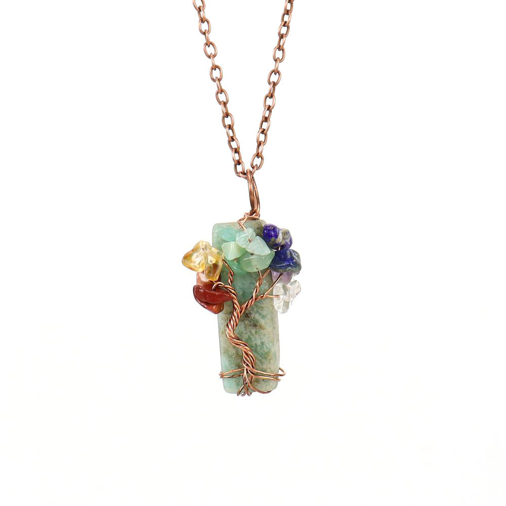Streetwear Leaf Natural Stone Pendant Necklace In Bulk