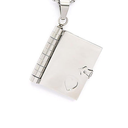 Stainless Steel Titanium Steel Hip-Hop Book Letter Plating Pendant Necklace