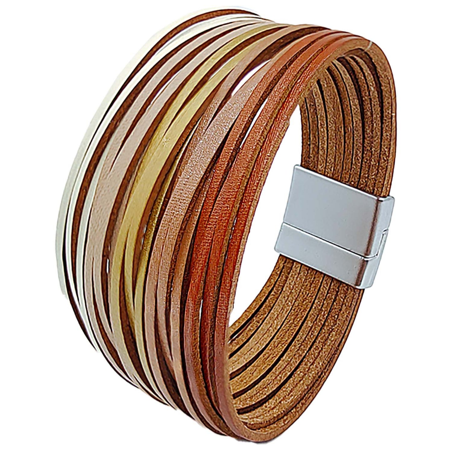 Simple Style Color Block Pu Leather Patchwork Women's Bangle