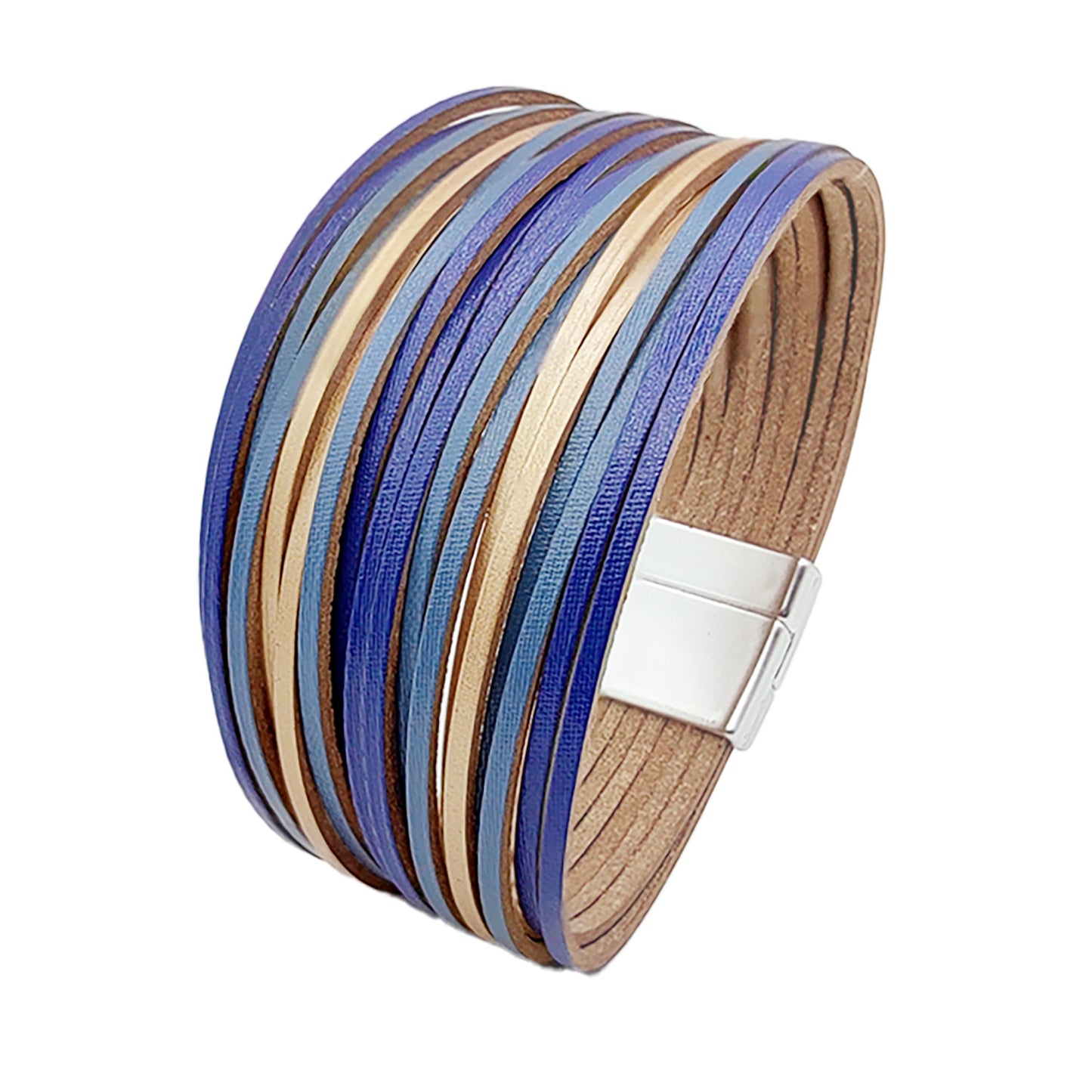 Simple Style Color Block Pu Leather Patchwork Women's Bangle