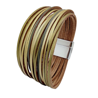 Simple Style Color Block Pu Leather Patchwork Women's Bangle