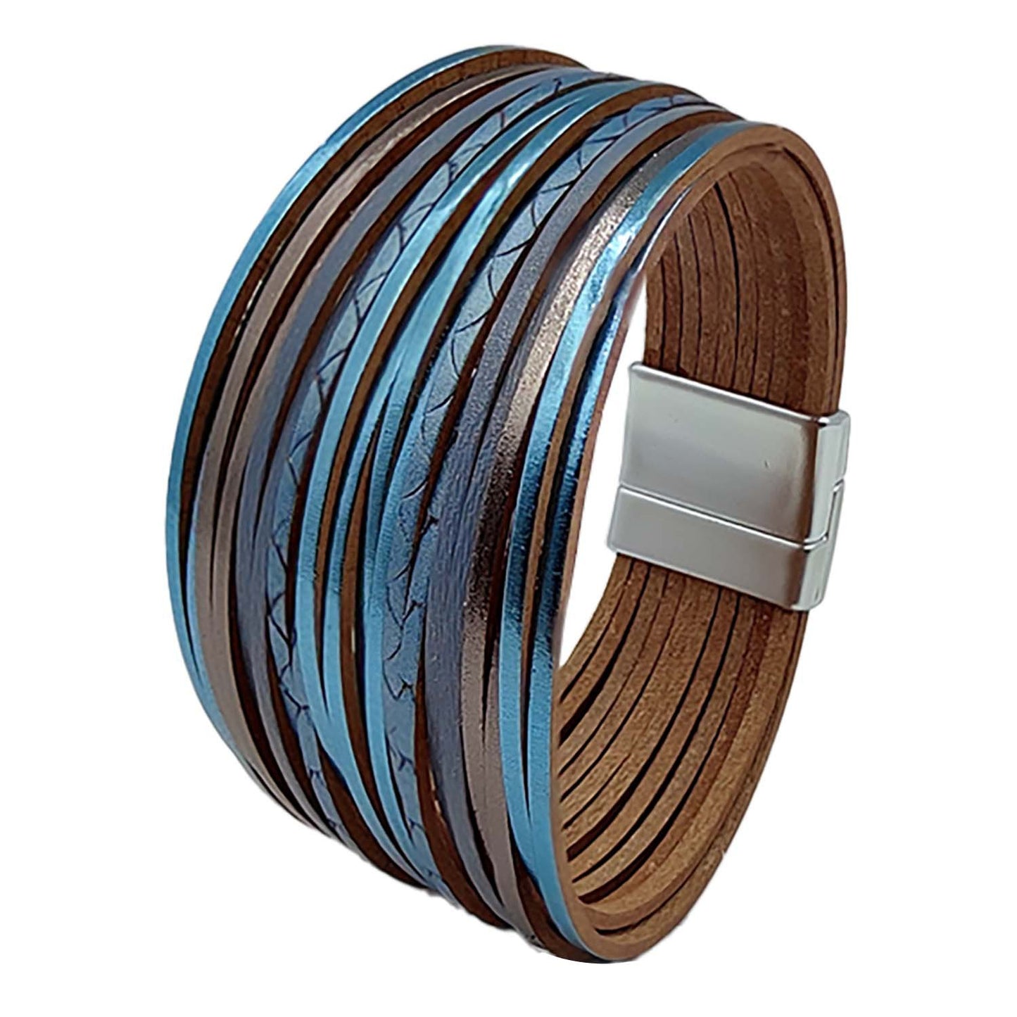 Simple Style Color Block Pu Leather Patchwork Women's Bangle