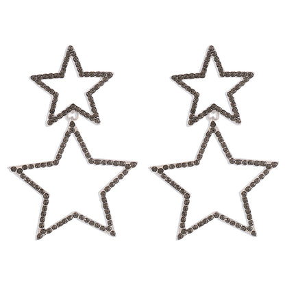 Wholesale Jewelry 1 Pair Elegant Star Alloy Rhinestones Earrings