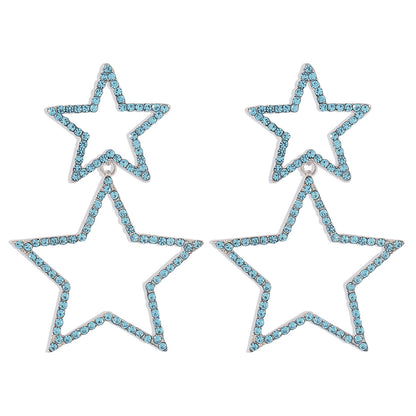 Wholesale Jewelry 1 Pair Elegant Star Alloy Rhinestones Earrings