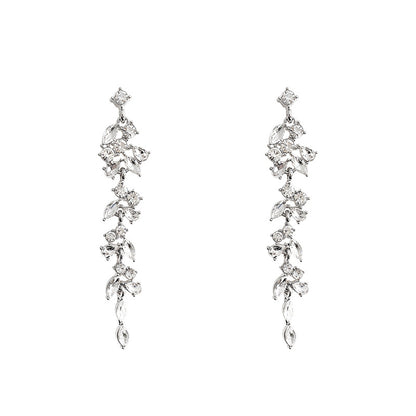 1 Pair Lady Animal Tassel Inlay Alloy Zircon Drop Earrings