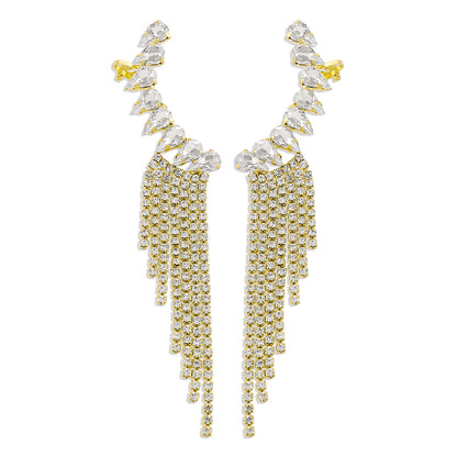 Elegant Lady Geometric Alloy Tassel Plating Inlay Rhinestones Women's Drop Earrings