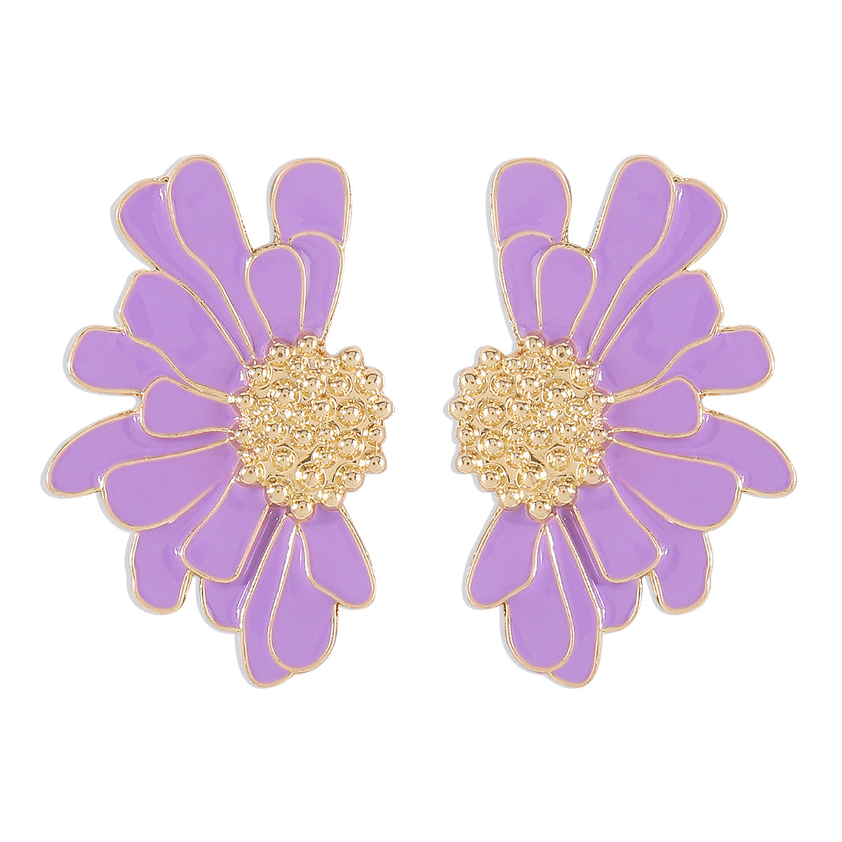 1 Pair Sweet Flower Plating Alloy Ear Studs