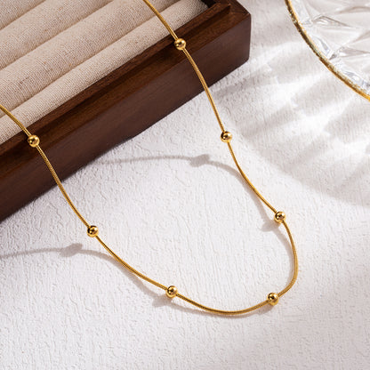 Ig Style Casual Simple Style Solid Color Stainless Steel 18k Gold Plated Necklace