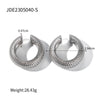 1 Pair Elegant Classic Style C Shape Fish Scale Plating Stainless Steel 18k Gold Plated Ear Clips