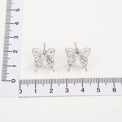 Streetwear Butterfly Alloy Hollow Out Inlay Zircon Women's Ear Studs