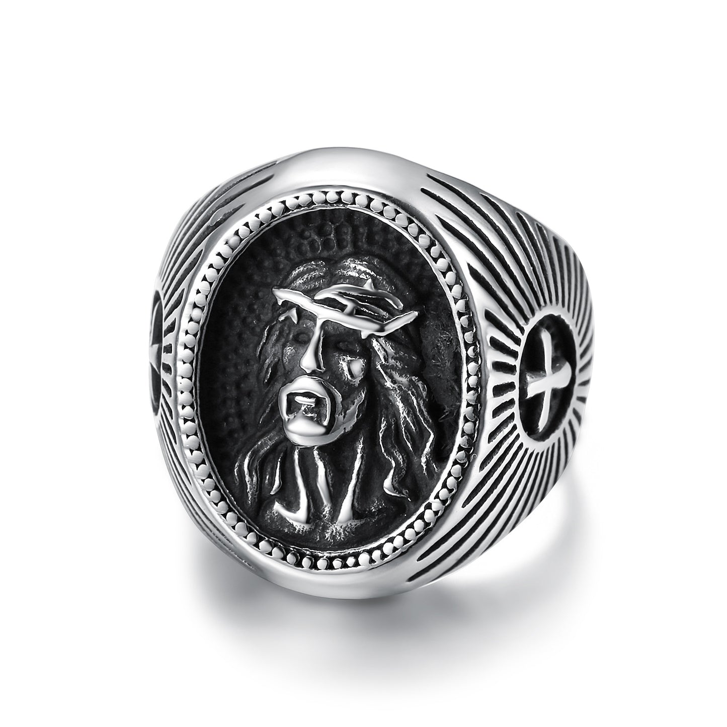 Hip-hop Retro Cross Stainless Steel Polishing Men's Rings