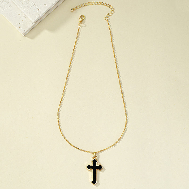 Retro French Style Cross Alloy Plating Women's Pendant Necklace