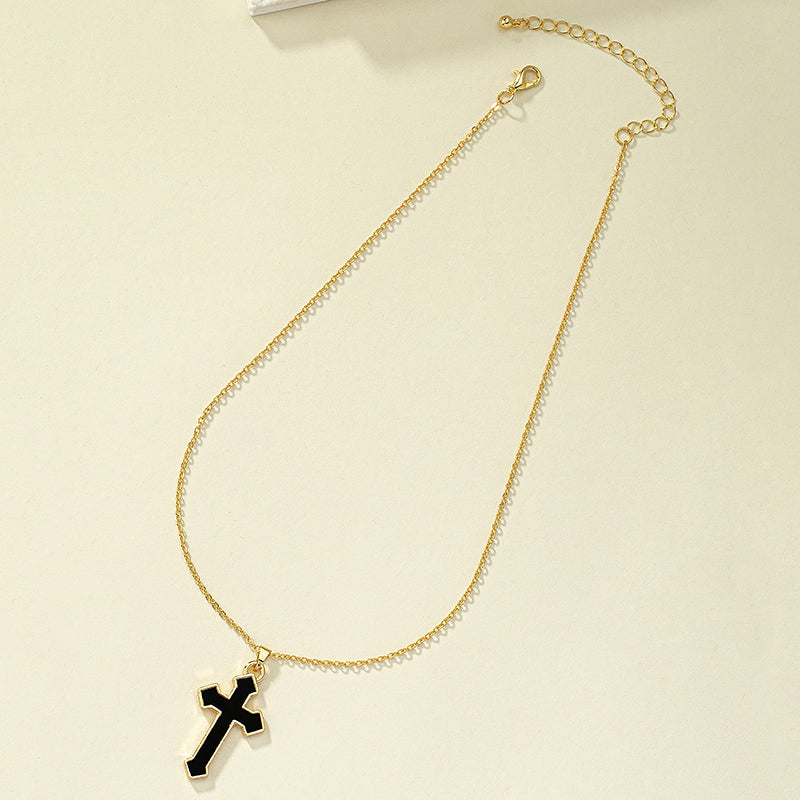 Retro French Style Cross Alloy Plating Women's Pendant Necklace