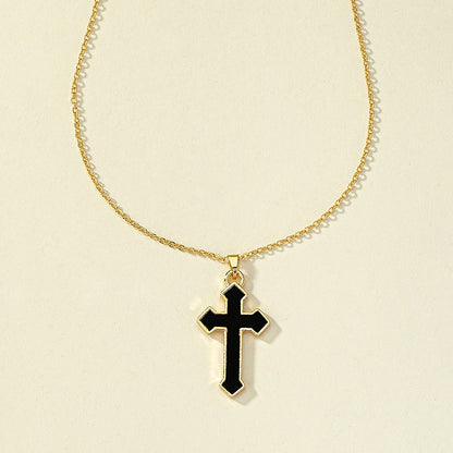 Retro French Style Cross Alloy Plating Women's Pendant Necklace