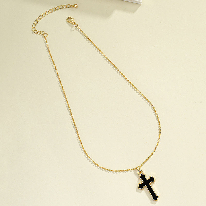 Retro French Style Cross Alloy Plating Women's Pendant Necklace