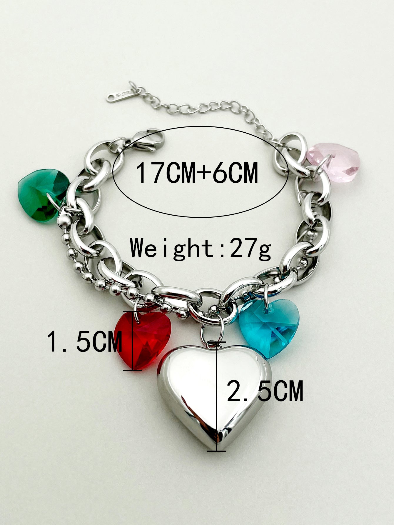 Nordic Style Artistic Heart Shape Stainless Steel Bracelets