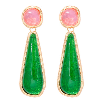 Elegant Vintage Style Water Droplets Alloy Inlay Resin Women's Drop Earrings